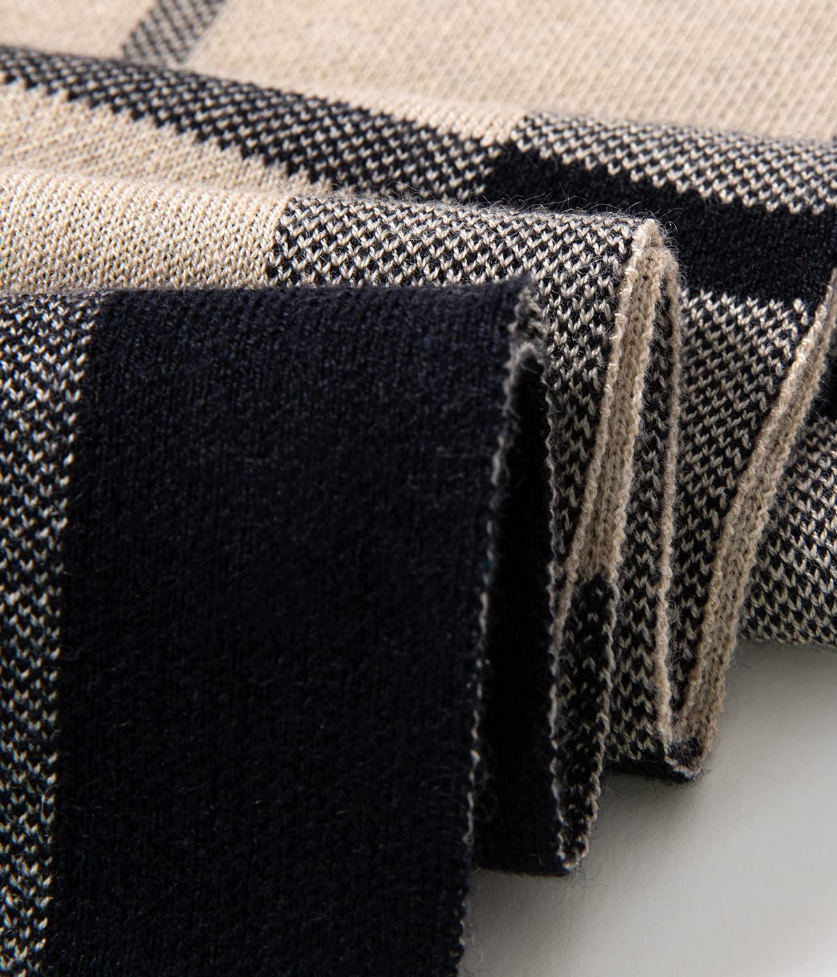 Merino Wool Tartan Plaid Knitted Scarf