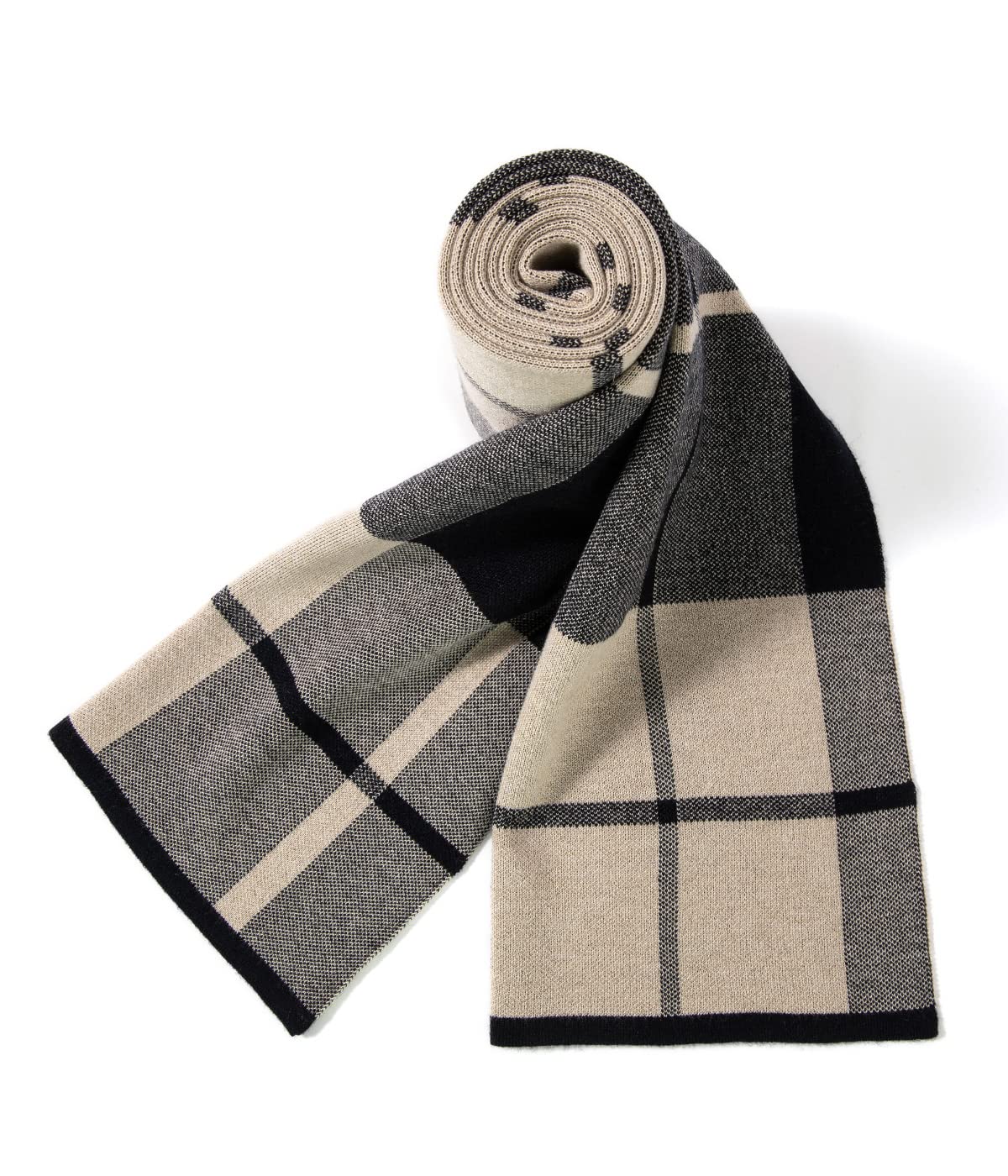 Merino Wool Tartan Plaid Knitted Scarf