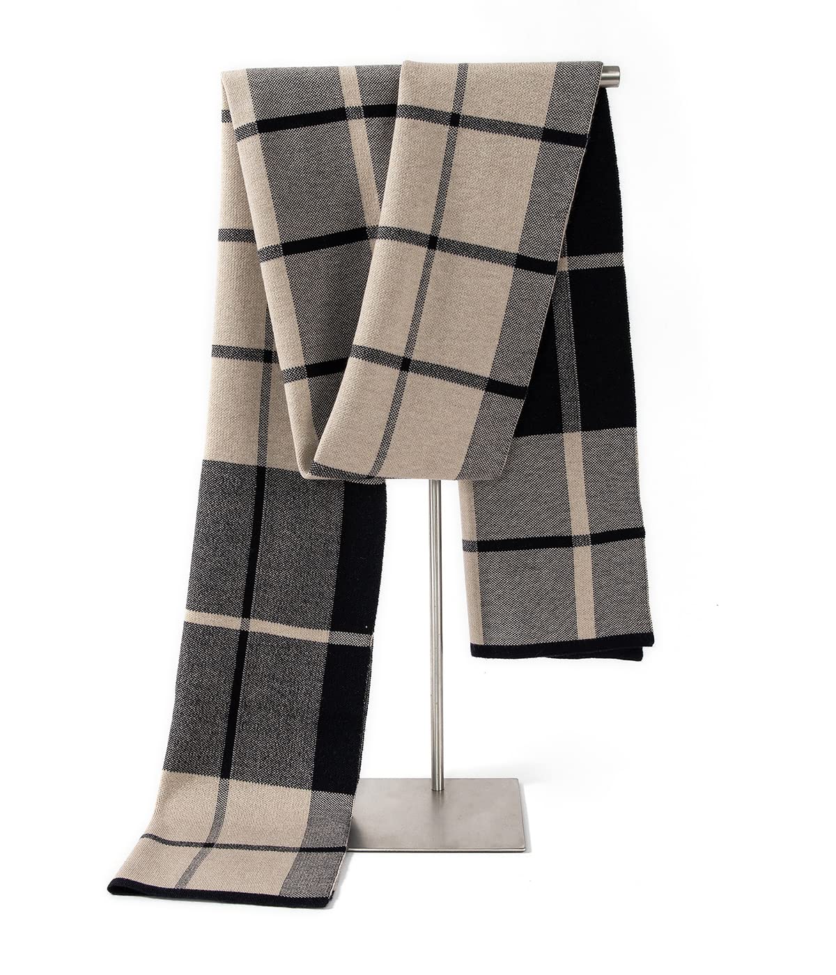 Merino Wool Tartan Plaid Knitted Scarf