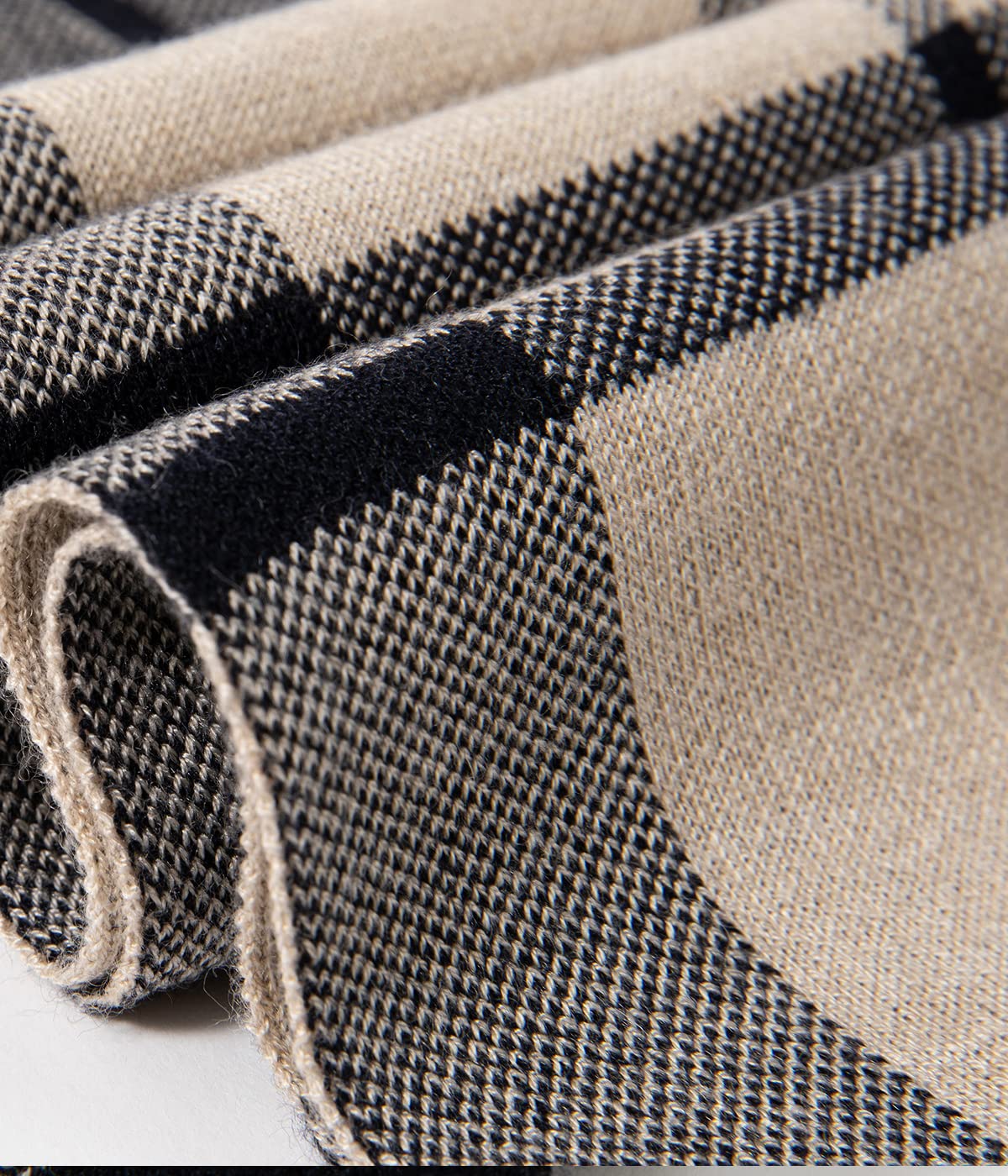 Merino Wool Tartan Plaid Knitted Scarf