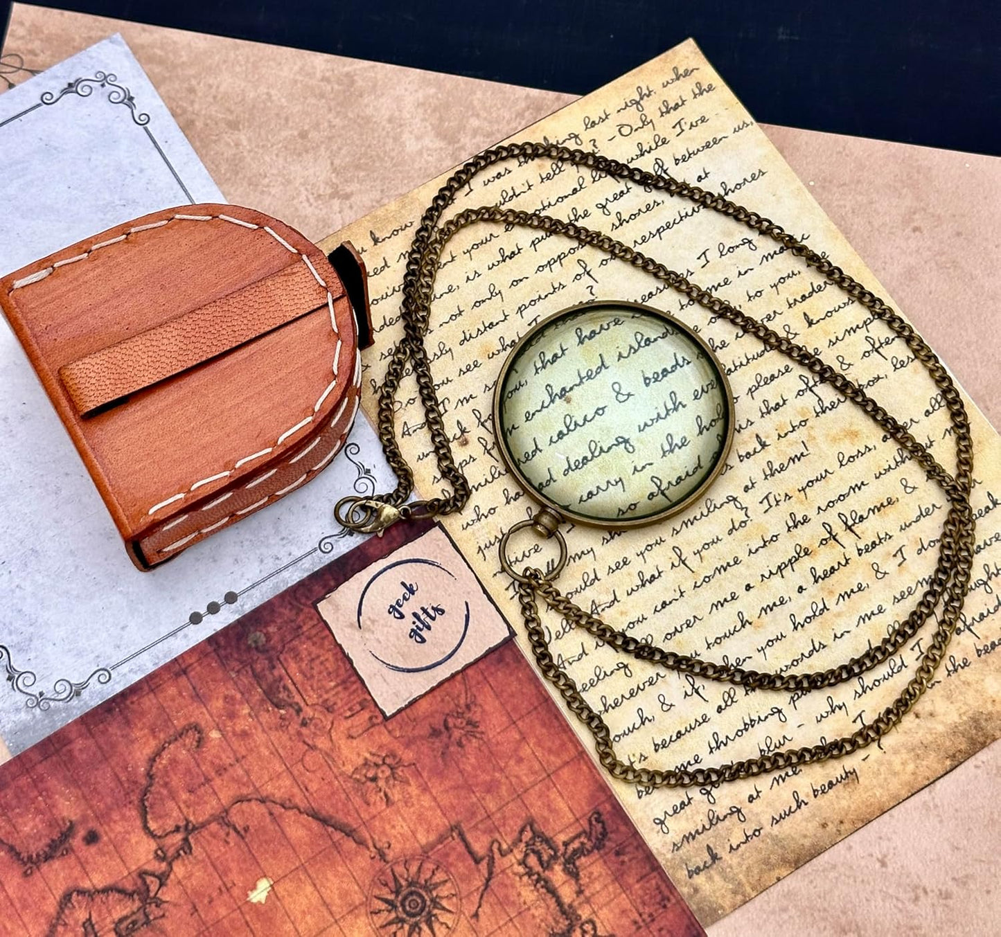 Magnifying Glass & Leather Box