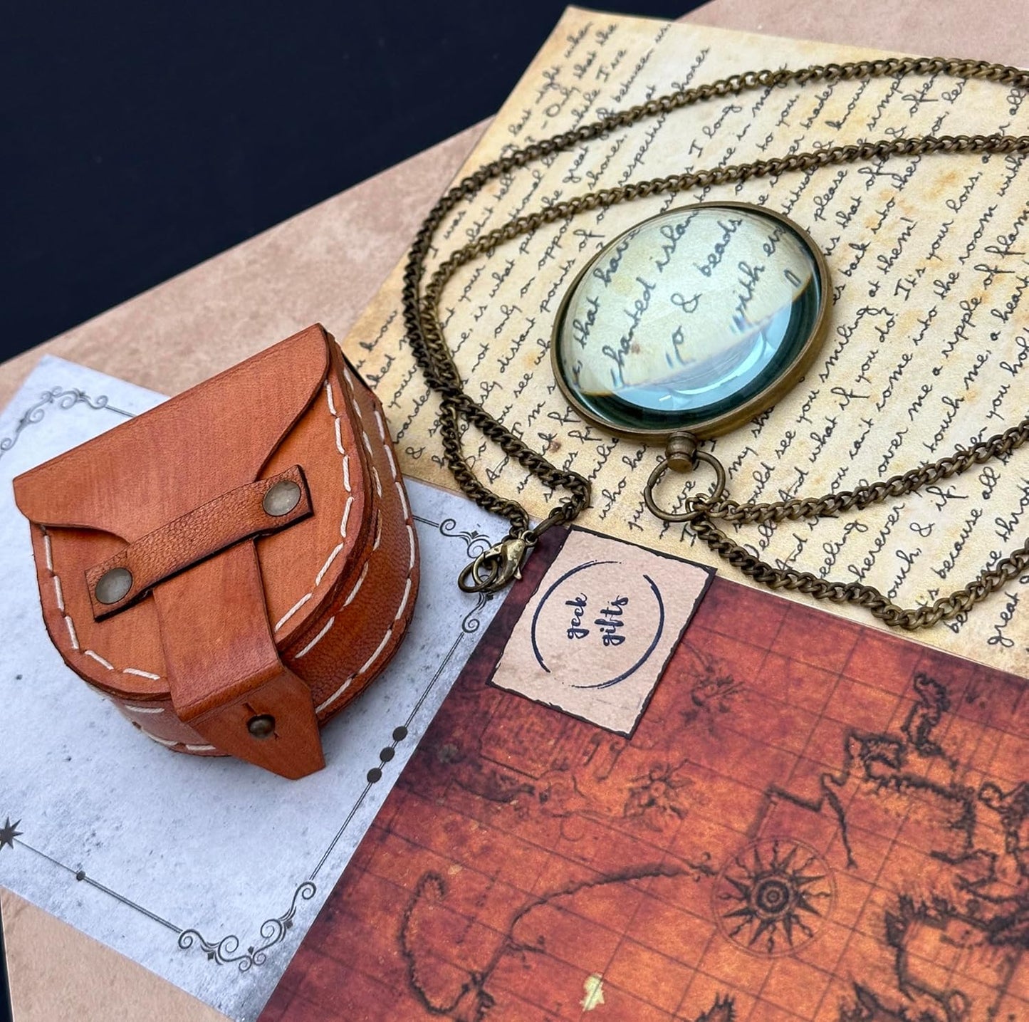 Magnifying Glass & Leather Box