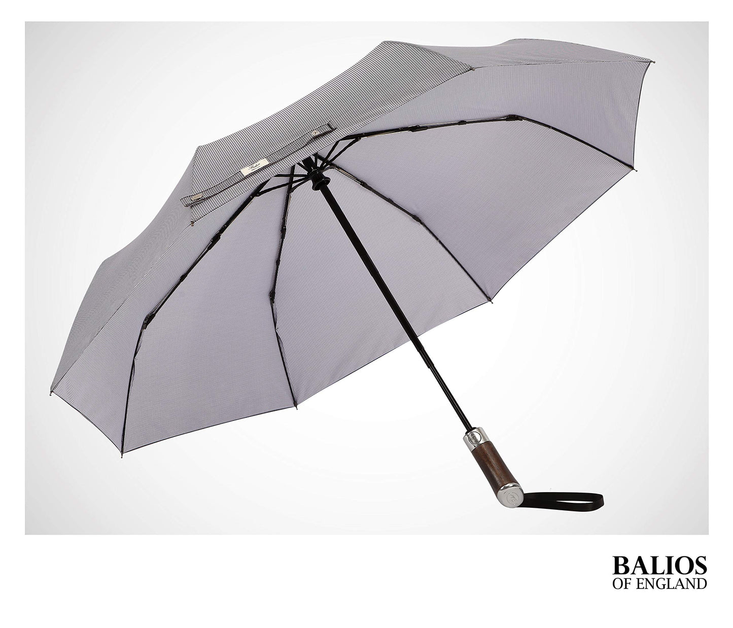 Houndstooth Umbrella With Hardwood Handle